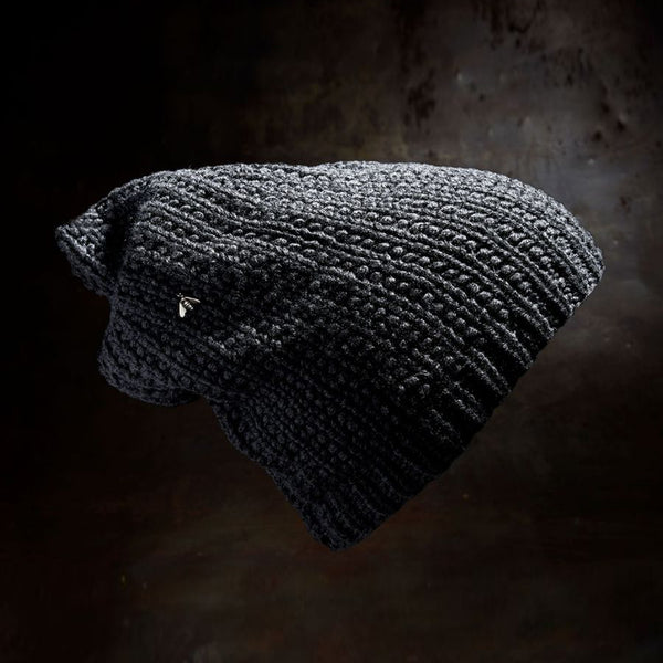 WERKSTATT MUNCHEN cashmere hat M8011 BE AN anthracite gray sterling silver bee PWM3